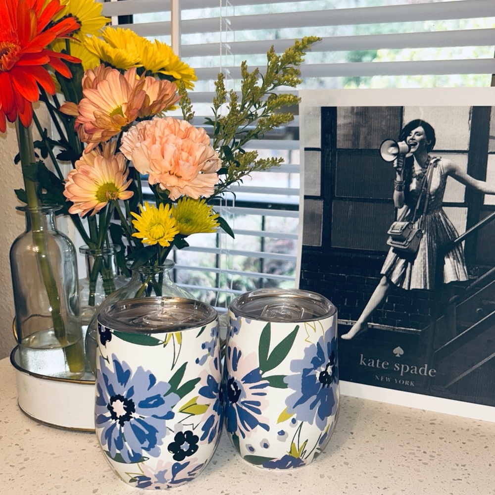 Kate Spade Floral Stainless Steel Tumblers Set NWT